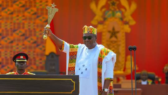 Former Ghanaian leader takes office after years in opposition